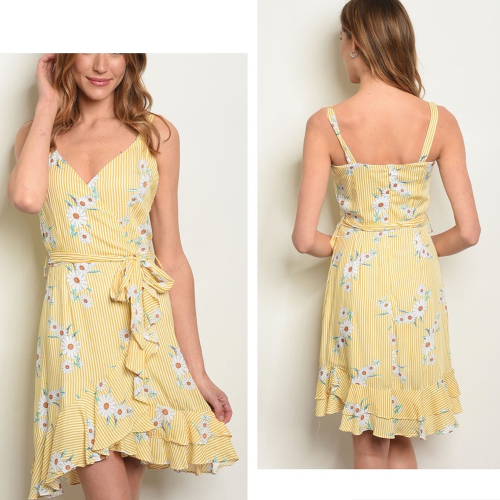 ☕️Sunny Floral Ruffle Detail Dress 🤩